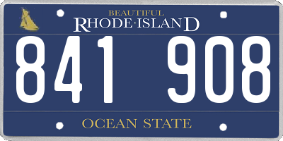 RI license plate 841908