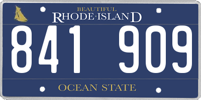 RI license plate 841909