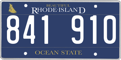 RI license plate 841910