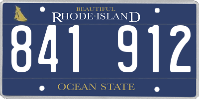 RI license plate 841912