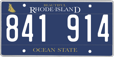 RI license plate 841914