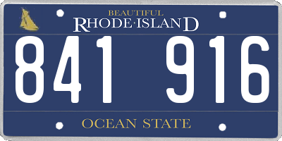 RI license plate 841916