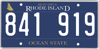 RI license plate 841919
