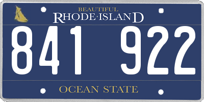 RI license plate 841922