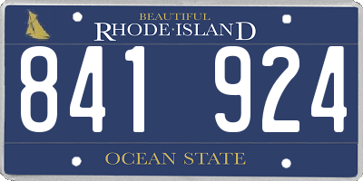 RI license plate 841924