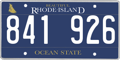 RI license plate 841926