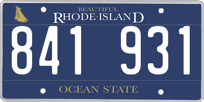 RI license plate 841931