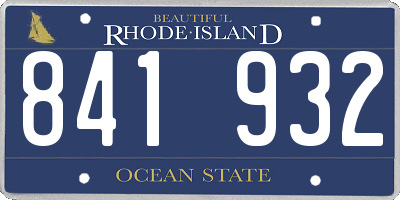 RI license plate 841932