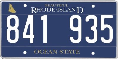 RI license plate 841935