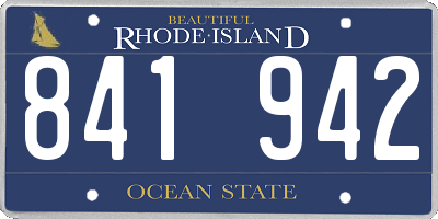 RI license plate 841942