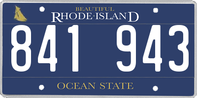 RI license plate 841943