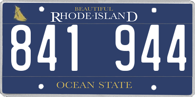 RI license plate 841944