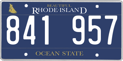 RI license plate 841957