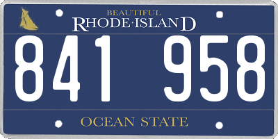 RI license plate 841958