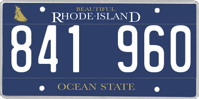 RI license plate 841960