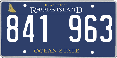 RI license plate 841963