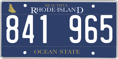 RI license plate 841965