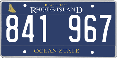 RI license plate 841967