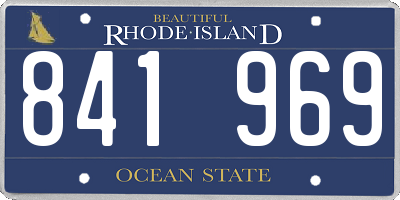 RI license plate 841969
