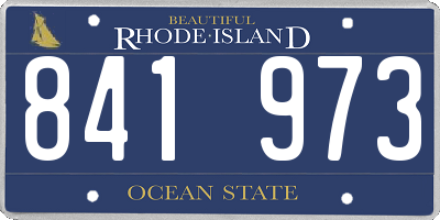RI license plate 841973