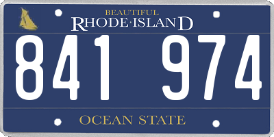 RI license plate 841974
