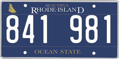 RI license plate 841981