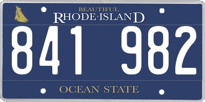 RI license plate 841982