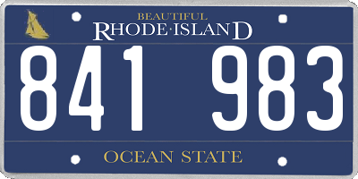 RI license plate 841983