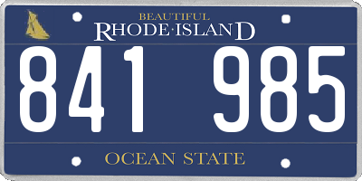 RI license plate 841985