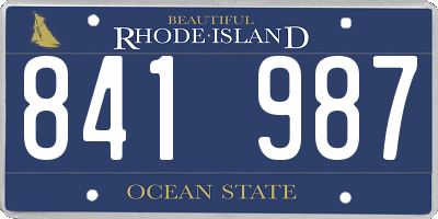 RI license plate 841987