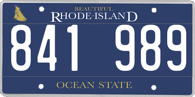 RI license plate 841989