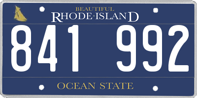 RI license plate 841992