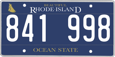RI license plate 841998