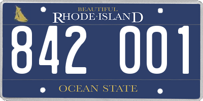 RI license plate 842001