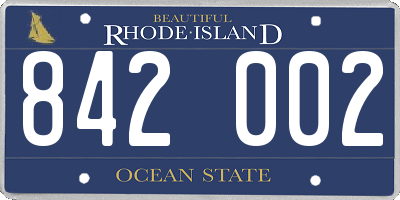 RI license plate 842002