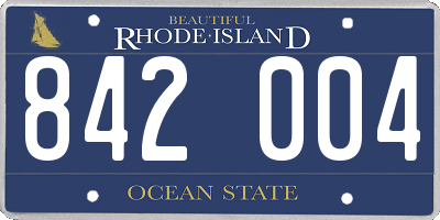 RI license plate 842004