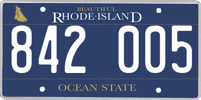 RI license plate 842005