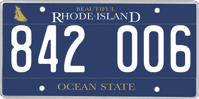 RI license plate 842006