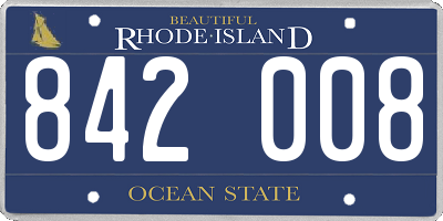 RI license plate 842008