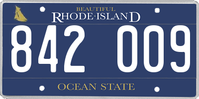 RI license plate 842009