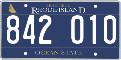RI license plate 842010