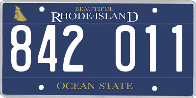 RI license plate 842011
