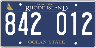 RI license plate 842012