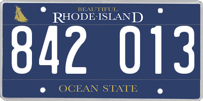RI license plate 842013