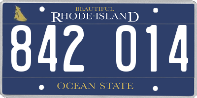 RI license plate 842014