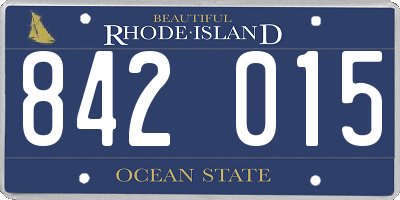 RI license plate 842015
