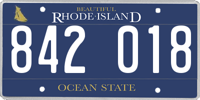 RI license plate 842018