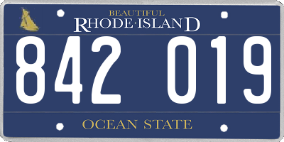 RI license plate 842019