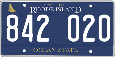 RI license plate 842020