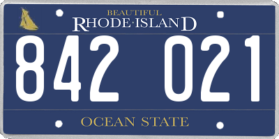 RI license plate 842021